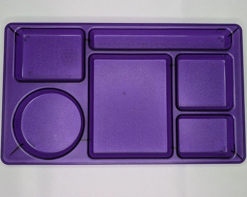 Lot of 9 Lunch Trays Cambro Divided Hard Plastic School BBQ Food Purple 915CW